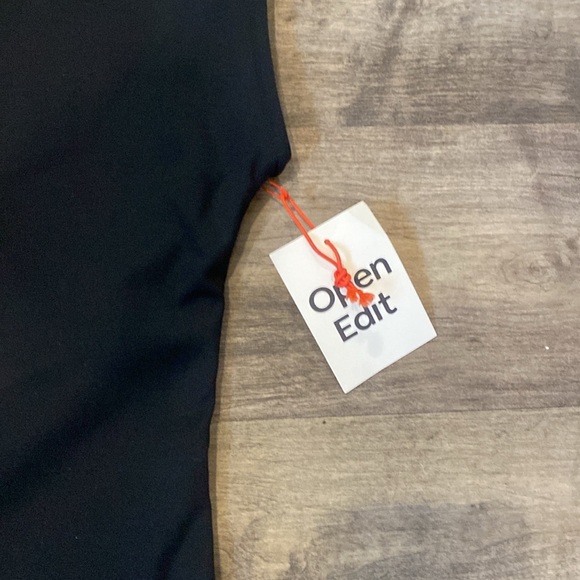 NWT OPEN EDIT Smooth Edit Funnel Neck Midi Dress Color Black Size Large - Picture 5 of 7